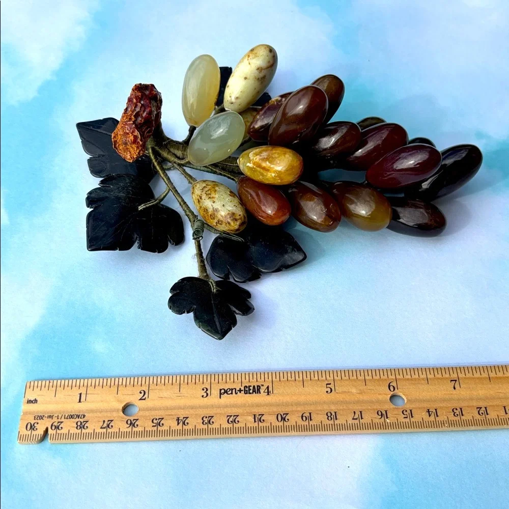 Elegant Stone Grape Cluster Accent